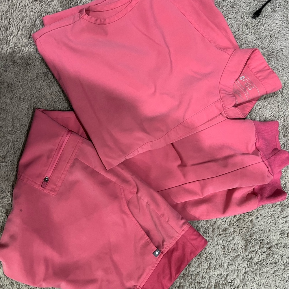 Figs Pink Track Pants Comfortable Joggers